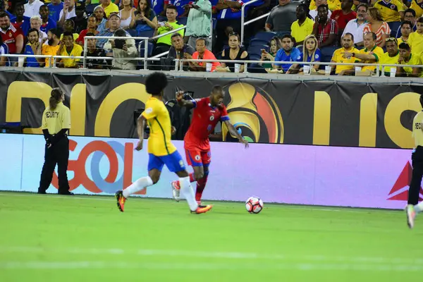 Brazília Szembesül Haitivel Copa America Centenario Alatt Orlando Floridában Camping — Stock Fotó