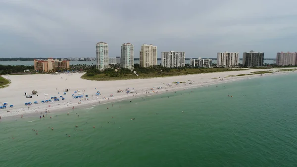 Vacker Antenn Utsikt Över Kusten Med Stad Stranden — Stockfoto