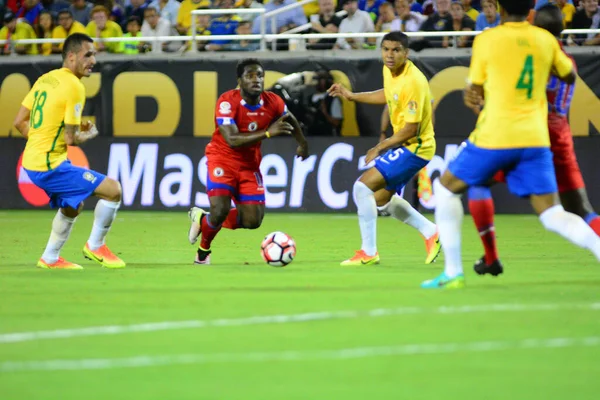 Brasil Enfrenta Haití Durante Copa América Centenario Orlando Florida Camping — Foto de Stock