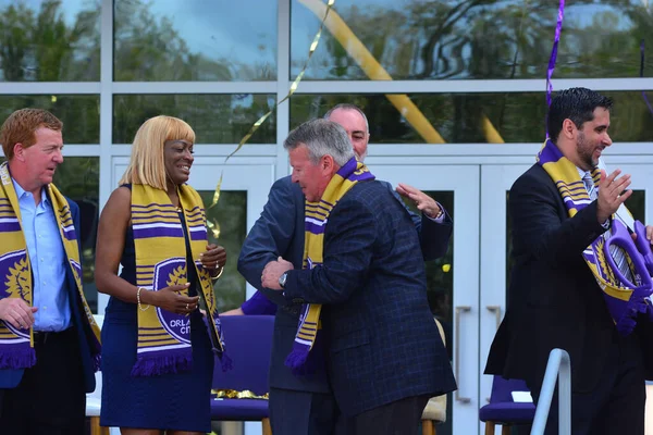 Ceremonia Przecięcia Wstęgi Stadionie New Orlando City Stadium Orlando Florydzie — Zdjęcie stockowe