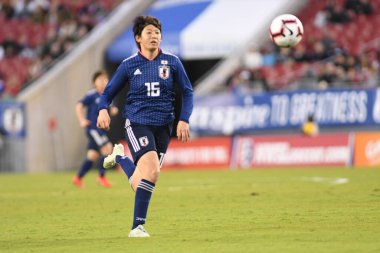 Japonya, İngiltere 'ye karşı Raymond James Stadyumu' nda 5 Mart 2019 'da Tampa Florida' da.  