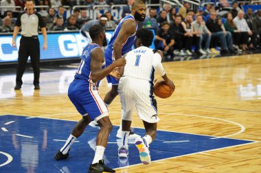 Orlando Magic, Philadelphia 76ers 'ı 13 Kasım 2019 Çarşamba günü Amway Center' da ağırlamaktadır. Fotoğraf: Marty Jean-Louis