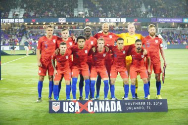 Amerikan Futbol Takımı 15 Kasım 2019 Cuma günü Orlando Florida 'daki Exploria Stadyumu' nda oynanan Concacaf Uluslar Ligi karşılaşmasında Kanada 'ya ev sahipliği yapmaktadır.