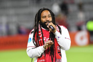 Bob Marley 'nin Oğlu Ky-Mani Marley, 10 Ocak 2019 Perşembe günü Orlando City Stadyumu' nda Florida Kupası sırasında sahneye çıkıyor. 
