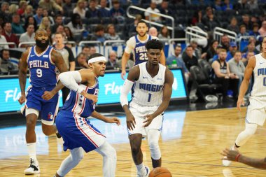 Orlando Magic, Philadelphia 76ers 'ı 13 Kasım 2019 Çarşamba günü Amway Center' da ağırlamaktadır. Fotoğraf: Marty Jean-Louis