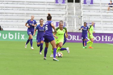 Orlando Pride 21 Temmuz 2018 'de Orlando Florida' daki Exploria Stadyumu 'nda Seattle Reign FC' ye ev sahipliği yapmaktadır. Fotoğraf: Marty Jean-Louis