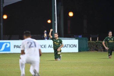 Los Angeles Galaksisi, 14 Temmuz 2020 'de Orlando Florida ABD' deki ESPN Vahşi Spor Dünyası 'nda düzenlenen MLS Sırt Turnuvası sırasında Portland Timbers ile karşı karşıya geldi. 