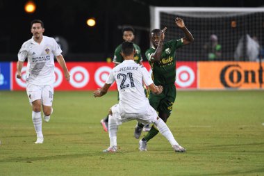 Los Angeles Galaksisi, 14 Temmuz 2020 'de Orlando Florida ABD' deki ESPN Vahşi Spor Dünyası 'nda düzenlenen MLS Sırt Turnuvası sırasında Portland Timbers ile karşı karşıya geldi.
