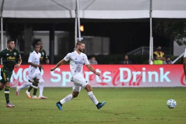 Los Angeles Galaksisi, 14 Temmuz 2020 'de Orlando Florida ABD' deki ESPN Vahşi Spor Dünyası 'nda düzenlenen MLS Sırt Turnuvası sırasında Portland Timbers ile karşı karşıya geldi.