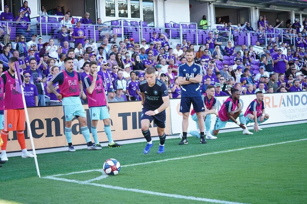 Orlando City Hosts Vancouver Whitecaps Orlando City Stadium Saturday Április — Stock Fotó