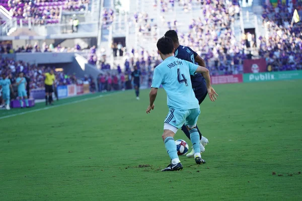 Orlando City Hosts Vancouver Whitecaps Orlando City Stadium Saturday Április — Stock Fotó