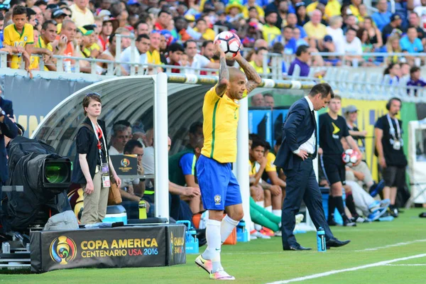 Brazylia Twarzą Haiti Podczas Copa America Centenario Orlando Florida Camping — Zdjęcie stockowe