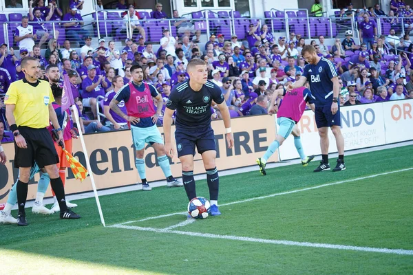 Orlando City Hosts Vancouver Whitecaps Orlando City Stadium Saturday Április — Stock Fotó