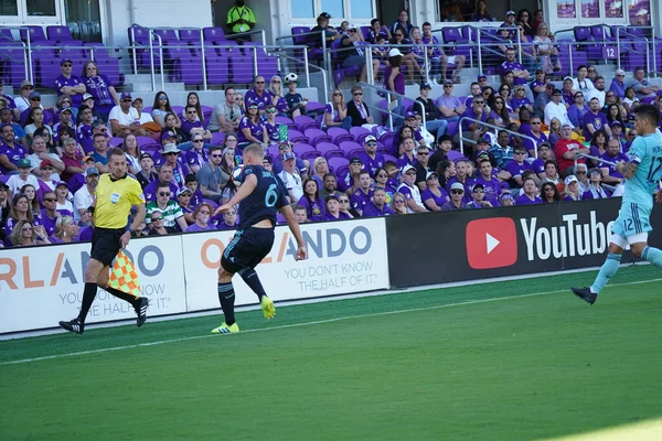 Orlando City Hosts Vancouver Whitecaps Orlando City Stadium Saturday Április — Stock Fotó