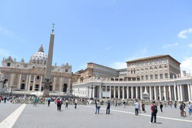 İtalya, Vatikan 'daki ana meydanın manzarası