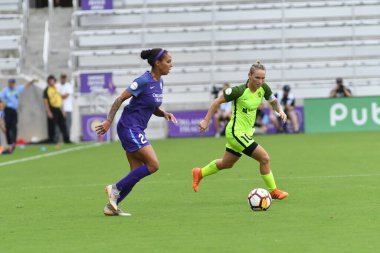 Orlando Pride 21 Temmuz 2018 'de Orlando Florida' daki Exploria Stadyumu 'nda Seattle Reign FC' ye ev sahipliği yapmaktadır. Fotoğraf: Marty Jean-Louis