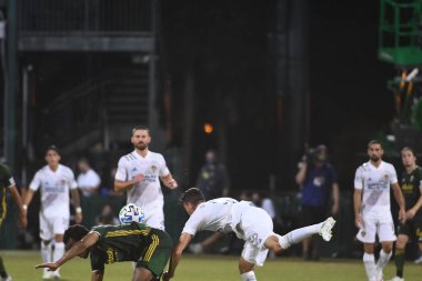 Los Angeles Galaksisi, 14 Temmuz 2020 'de Orlando Florida ABD' deki ESPN Vahşi Spor Dünyası 'nda düzenlenen MLS Sırt Turnuvası sırasında Portland Timbers ile karşı karşıya geldi.