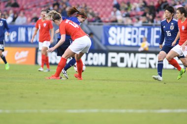 Japonya, İngiltere 'ye karşı Raymond James Stadyumu' nda 5 Mart 2019 'da Tampa Florida' da. 