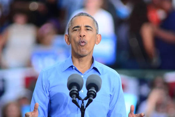 Presidente Barack Obama Habla Mitin Campaña Estadio Heritage Park Osceola — Foto de Stock