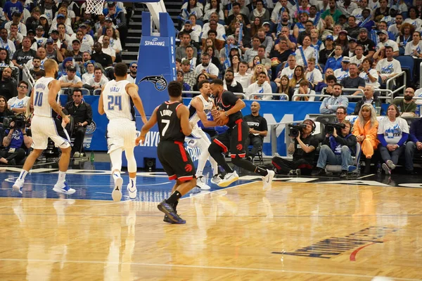 Orlando Magic Hosts Toronto Rapters Nba Playoff Στο Amway Arena — Φωτογραφία Αρχείου