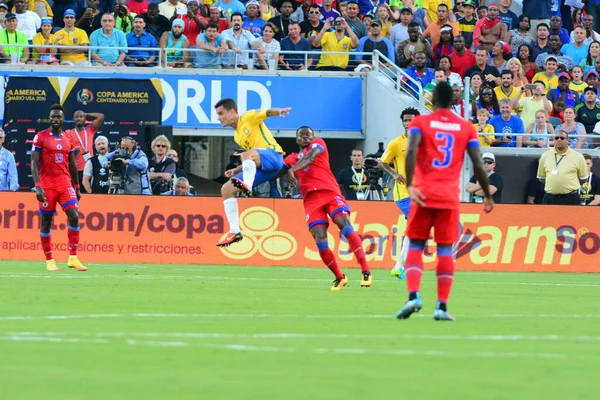 Brasil Enfrenta Haiti Durante Centenário Copa América Orlando Florida Camping — Fotografia de Stock