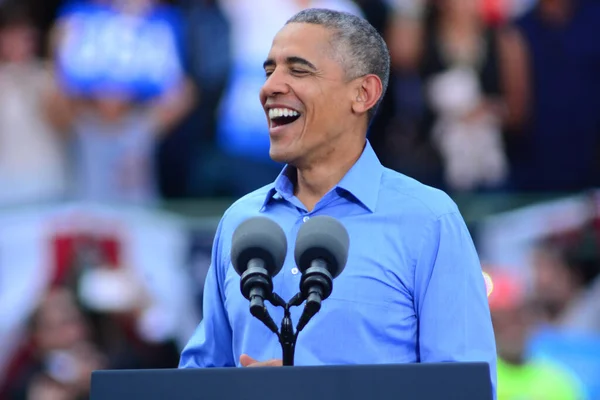 Président Barack Obama Prend Parole Lors Rassemblement Campagne Stade Osceola — Photo