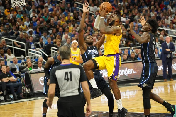 Orlando Magic Acoge Los Angeles Lakers Amway Center Orlando Forida —  Fotos de Stock