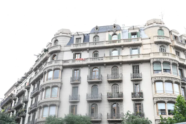 Widok Fasadę Budynku Ulicach Barcelony — Zdjęcie stockowe