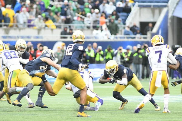 Notre Dame Twarz Lsu Podczas Citrus Bowl Camping World Stadium — Zdjęcie stockowe