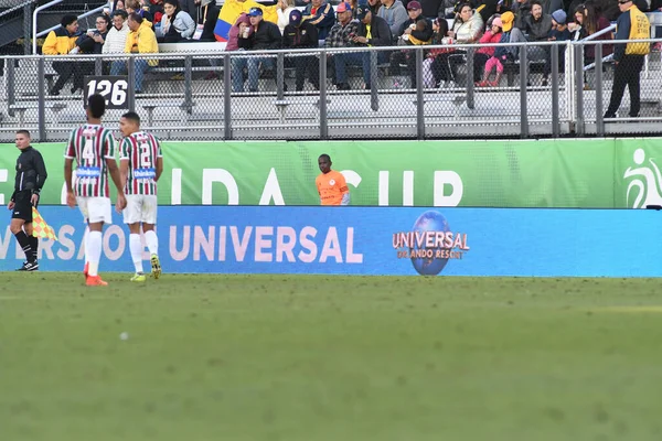 Fluminense Barcelona Durante Copa Flórida Spectrum Stadium Janeiro 2018 Orlando — Fotografia de Stock