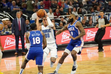 Orlando Magic, Philadelphia 76ers 'ı 13 Kasım 2019 Çarşamba günü Amway Center' da ağırlamaktadır. Fotoğraf: Marty Jean-Louis