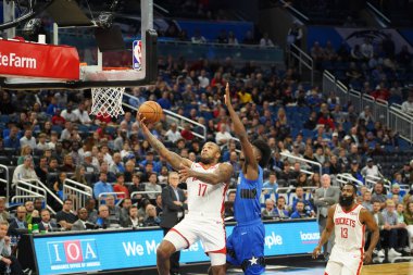 Orlando Magic, 13 Aralık 2019 Cuma günü Orlando, Florida 'daki Amway Center' da Houston Rockets 'a ev sahipliği yapıyor..