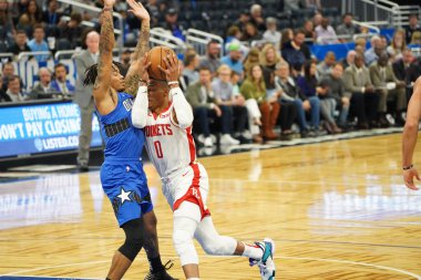Orlando Magic, 13 Aralık 2019 Cuma günü Orlando, Florida 'daki Amway Center' da Houston Rockets 'a ev sahipliği yapıyor..