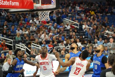 Orlando Magic, 13 Aralık 2019 Cuma günü Orlando, Florida 'daki Amway Center' da Houston Rockets 'a ev sahipliği yapıyor..