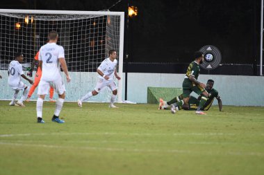 Los Angeles Galaksisi, 14 Temmuz 2020 'de Orlando Florida ABD' deki ESPN Vahşi Spor Dünyası 'nda düzenlenen MLS Sırt Turnuvası sırasında Portland Timbers ile karşı karşıya geldi.