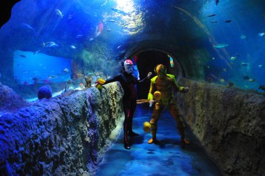 30 Ağustos 2016 'da Orlando Florida' daki güzel Orlando Eye 'daki Cirque du Soleil gösterisi.