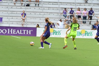 Orlando Pride 21 Temmuz 2018 'de Orlando Florida' daki Exploria Stadyumu 'nda Seattle Reign FC' ye ev sahipliği yapmaktadır. Fotoğraf: Marty Jean-Louis