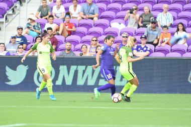 Orlando Pride 21 Temmuz 2018 'de Orlando Florida' daki Exploria Stadyumu 'nda Seattle Reign FC' ye ev sahipliği yapmaktadır. Fotoğraf: Marty Jean-Louis