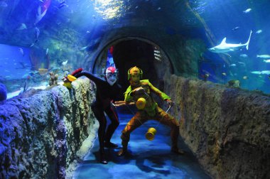 30 Ağustos 2016 'da Orlando Florida' daki güzel Orlando Eye 'daki Cirque du Soleil gösterisi.