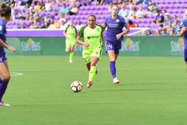 Orlando Pride 21 Temmuz 2018 'de Orlando Florida' daki Exploria Stadyumu 'nda Seattle Reign FC' ye ev sahipliği yapmaktadır. Fotoğraf: Marty Jean-Louis