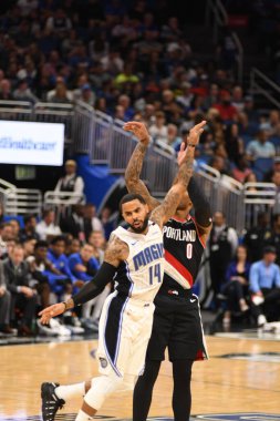 Orlando Magic 25 Ekim 2018 'de Orlando Florida' daki Amway Center 'da Portland Trail Blazers' ı sunar..