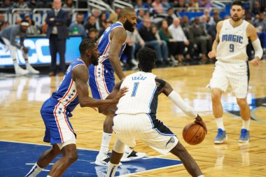 Orlando Magic, Philadelphia 76ers 'ı 13 Kasım 2019 Çarşamba günü Amway Center' da ağırlamaktadır. Fotoğraf: Marty Jean-Louis
