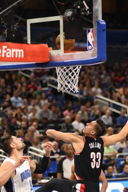 Orlando Magic 25 Ekim 2018 'de Orlando Florida' daki Amway Center 'da Portland Trail Blazers' ı sunar.. 