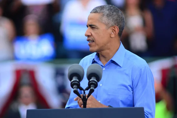 Presidente Barack Obama Habla Mitin Campaña Estadio Heritage Park Osceola — Foto de Stock