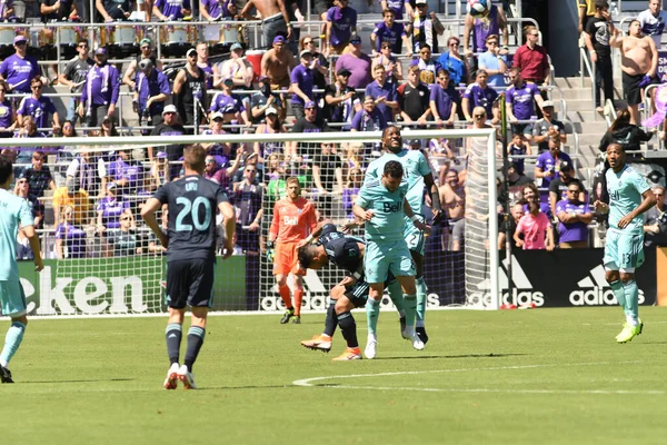 Orlando City Hosts Vancouver Whitecaps Orlando City Stadium Saturday Április — Stock Fotó