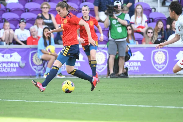 Espanha Japão Match Durante Copa Shebelieves 2020 Estádio Exploria Orlando — Fotografia de Stock