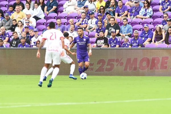 Orlando City, 31 Mart 2018 tarihinde Orlando Florida 'daki Exploria Stadyumu' nda New York Red Bulls 'a ev sahipliği yapmaktadır. Fotoğraf: Marty Jean-Louis