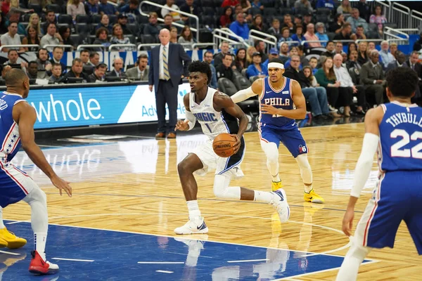 Orlando Magic, Philadelphia 76ers 'ı 13 Kasım 2019 Çarşamba günü Amway Center' da ağırlamaktadır. Fotoğraf: Marty Jean-Louis