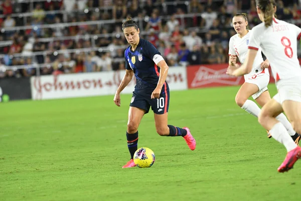 Usa Inglaterra Match Durante Copa Shebelieves 2020 Exploria Stadium Orlando — Foto de Stock