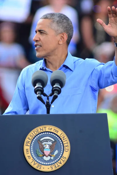 Presidente Barack Obama Habla Mitin Campaña Estadio Heritage Park Osceola — Foto de Stock